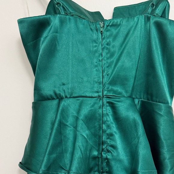 Altar'd State Satin Mini Dress in Deep Green - Picture 7 of 8